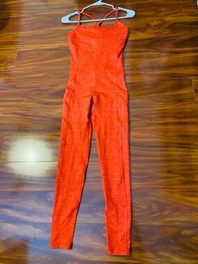 aerie Orange Strappy Jumpsuit